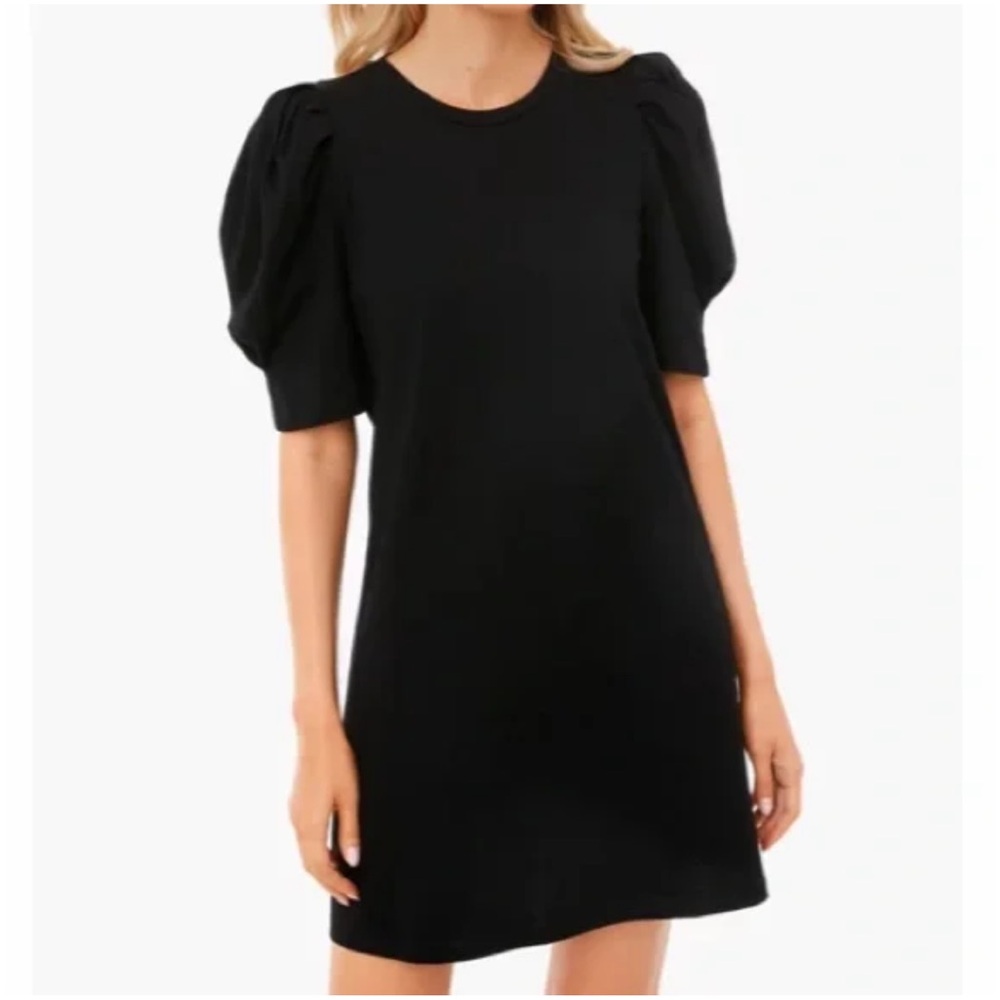 Pomander Place black puff sleeve t shirt dress